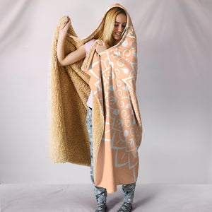 Peach Mandala Hooded Blanket