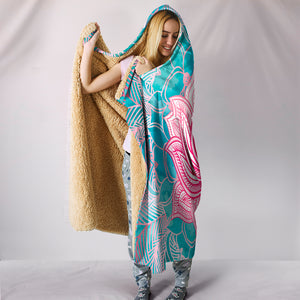 HandCrafted Magical Pink Lotus Hooded Blanket