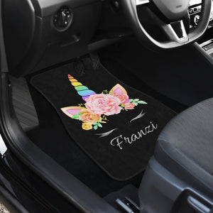 Franzi - Personalized Unicorn Front And Back Car Mats