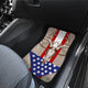Deer Skull USA Flag - Universal Front Car Mats Gift (Set Of 2)