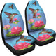 Hummingbird Lotus Car Seat Covers Set of 2 Protection Decoration