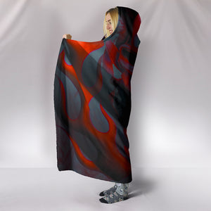 Black and Red Skull Hooded Blanket