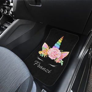 Franzi - Personalized Unicorn Front And Back Car Mats