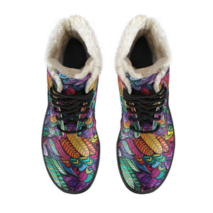 Boho Feather Handcrafted Women's Vegan-Friendly Leather Boots