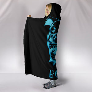 Beware Of Pitbull Hooded Sherpa And Microfiber Blanket With Hood