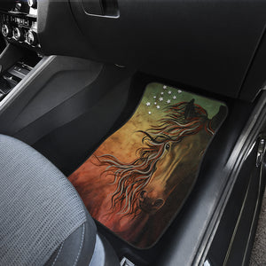 Abstract Horse USA Flag - Universal Front Car Mats Gift (Set Of 2)