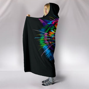 Tiger Colorful - Cozy Warm Hooded Sherpa And Microfiber Blanket With Hood