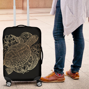 Golden Sea Turtle Luggage Cover - Freedom Look