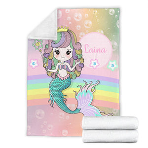 Personalized Mermaid Premium Blanket - Laina