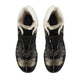 Dragonflies & Lotus Flowers Faux Fur Leather Boots - Freedom Look