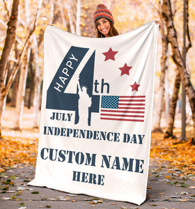 US Happy Independence Day - Personalized 4th Of July American Holiday Blanket