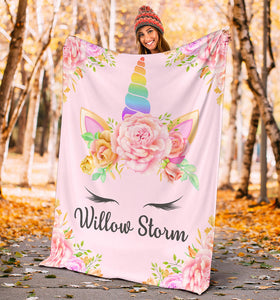 Personalized Unicorn Blanket - Willow Storm