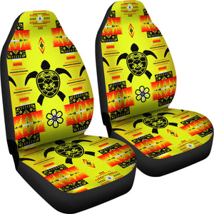 Turtle Yellow Orange Set of 2 Car Seat Covers