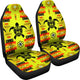 Turtle Yellow Orange Set of 2 Car Seat Covers