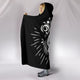 Black Skull Tattoo Cozy Warm Hooded Sherpa And Microfiber Blanket With Hood