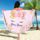 Unicorn Beach Blanket With Custom Name