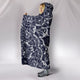 Black White Lotus Hooded Blanket