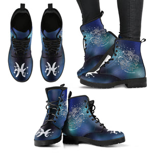 Pisces Horoscope Zodiac Star Sign Leather Boots Christmas Birthday Gift