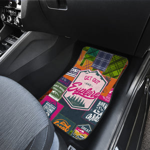 Camping Hiking Mountains - Pink Front Car Mats Protection (Set of 2)