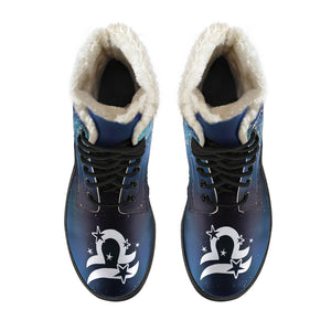 Libra Horoscope Zodiac Star Sign Faux Fur Leather Boots Christmas Birthday Gift