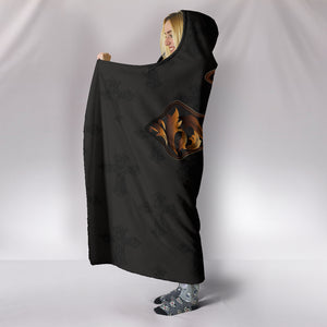 Gold Cross Cozy Warm Hooded Sherpa And Microfiber Blanket With Hood