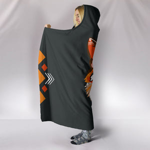 Abstract Wolf Hooded Blanket