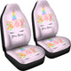 Personalized Pink Unicorn With Flowers Front Car Mats (Set Of 2)