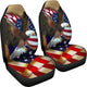 USA Flag Eagle Bird - Universal Front Car Seat Covers Protection Set of 2