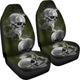 Sugar Skull Skeleton - Set of 2 Universal Front Car Seat Covers Protection