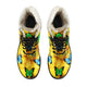 Sunflowers & Butterflies Faux Fur Leather Boots