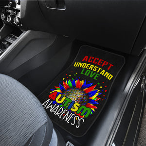Autism Awareness Sunflower Car Mats Cover Gift (Set of 2 or 4)