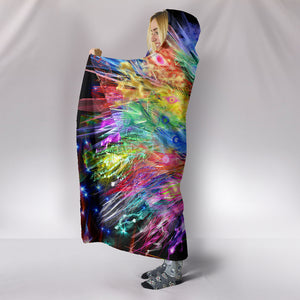 Peacock Nexsus Cozy Warm Hooded Sherpa And Microfiber Blanket With Hood
