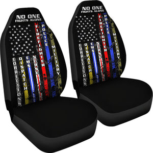 Firefighter - No One Fights Alone Car Seat Cover