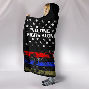 Firefighter - No One Fights Alone - Hooded Blanket
