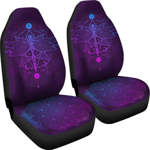 Purple Dragonfly Fractal Car Seat Covers