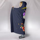 Dark Blue Starry Night Crescent Moon Unicorn Hooded Blanket
