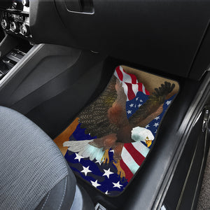 USA Flag Eagle Bird - Universal Front Car Mats Gift (Set Of 2)
