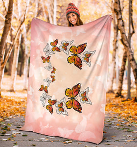 Pink Butterflies Premium Blanket V3