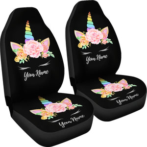 Unicorn Black Universal Car Seat Covers Christmas Birthday Gift - Seat of 2