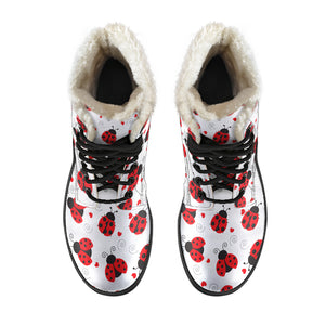 Ladybugs Love Women's Faux Fur Leather Boots
