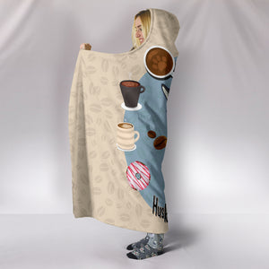 Husky Lovers Coffee Club Hooded Blanket for Lovers of Huskies