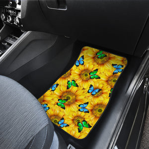 Sunflower Butterfly Front And Back Car Mats (Set Of 4)