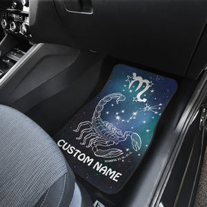 Personalized Scorpio Horoscope Zodiac Front And Back Car Mats (Set Of 4)