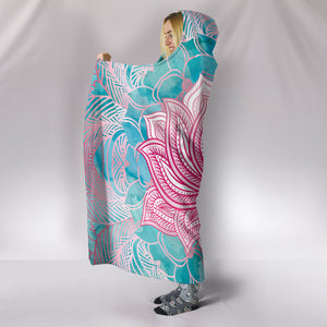HandCrafted Magical Pink Lotus Hooded Blanket