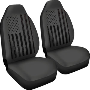 USA (United States) Black Flag Car Seat Covers (Set of 2)