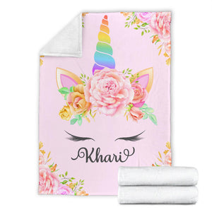 Personalized Unicorn Premium Blanket - Khari