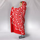 Red Mandala Sherpa Hooded Blanket