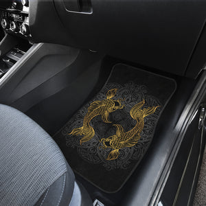 Golden Pisces (Fish) Zodiac Front And Back Car Mats (Set Of 4) - Freedom Look