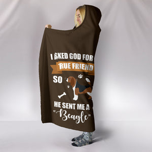 Beagle Dog - Cozy Warm Hooded Sherpa And Microfiber Blanket With Hood
