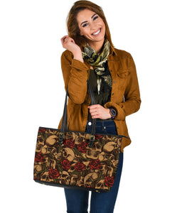 Sugar Skull Big Leather Tote Bag Christmas Birthday Gift